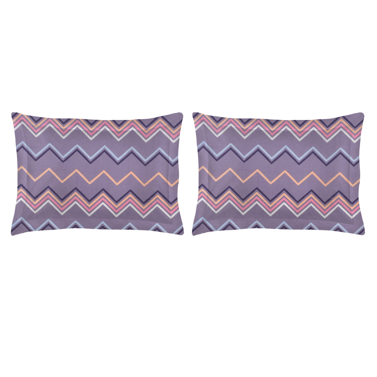 Zig Zag Shape Double Bed Set with Bedsheet and 2 Pillow Covers