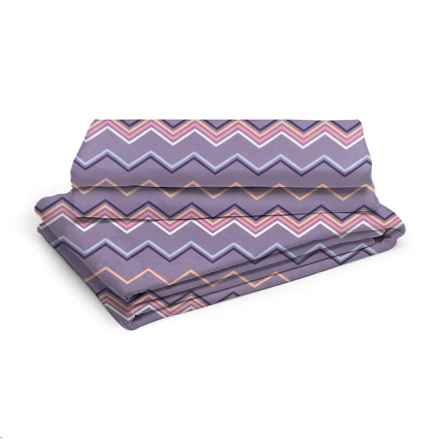 Zig Zag Shape Double Bed Set with Bedsheet and 2 Pillow Covers