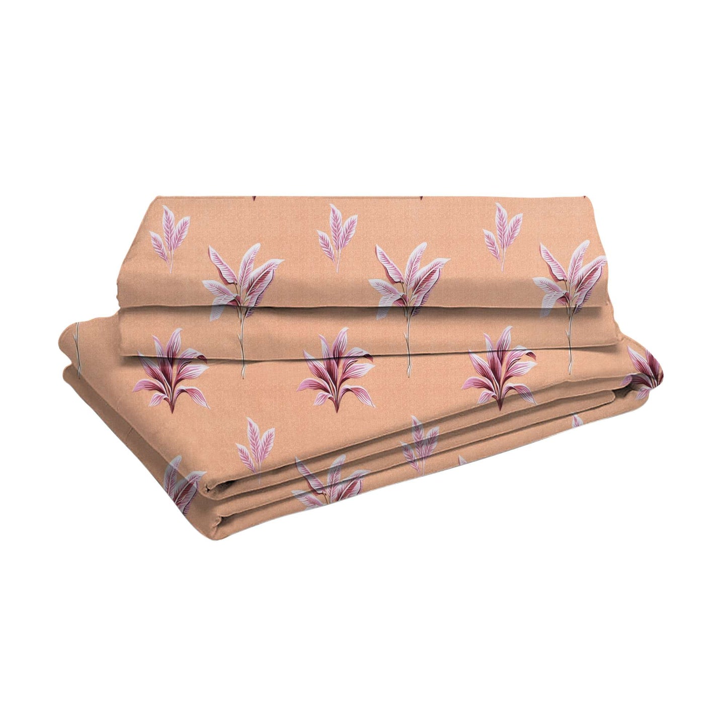 Floral Design Double Bed Set with Bedsheet and 2 Pillow Covers